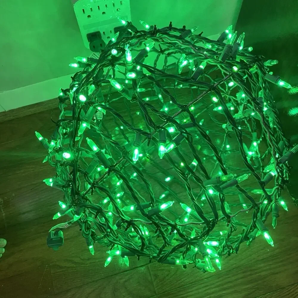 GE 100 Lights Spherical Holiday Classics Green Lights Christmas 14